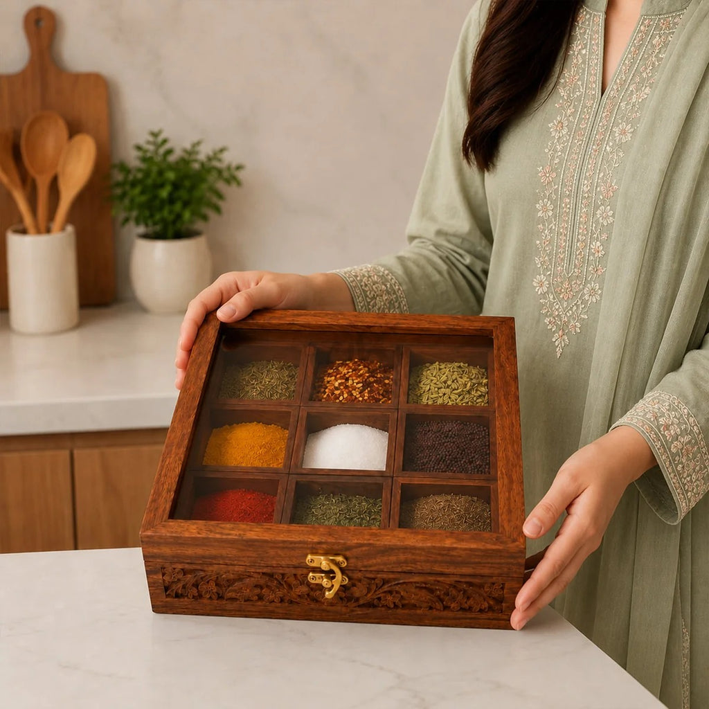 Wooden Spice Box
