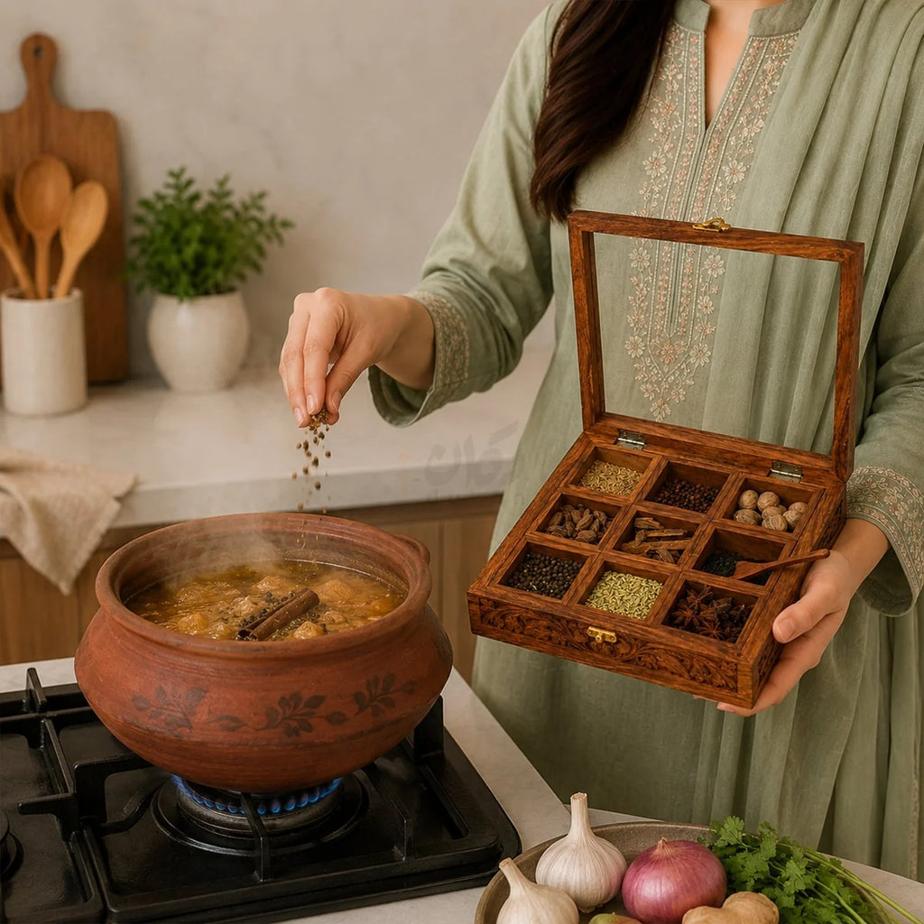 Wooden Spice Box