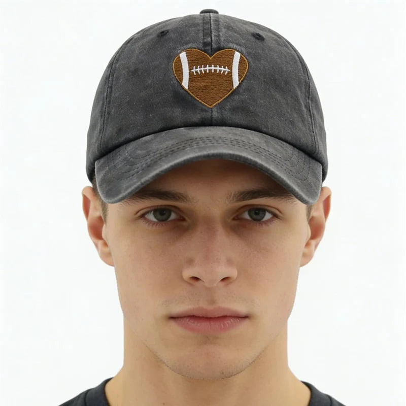 Football Heart Baseball Cap