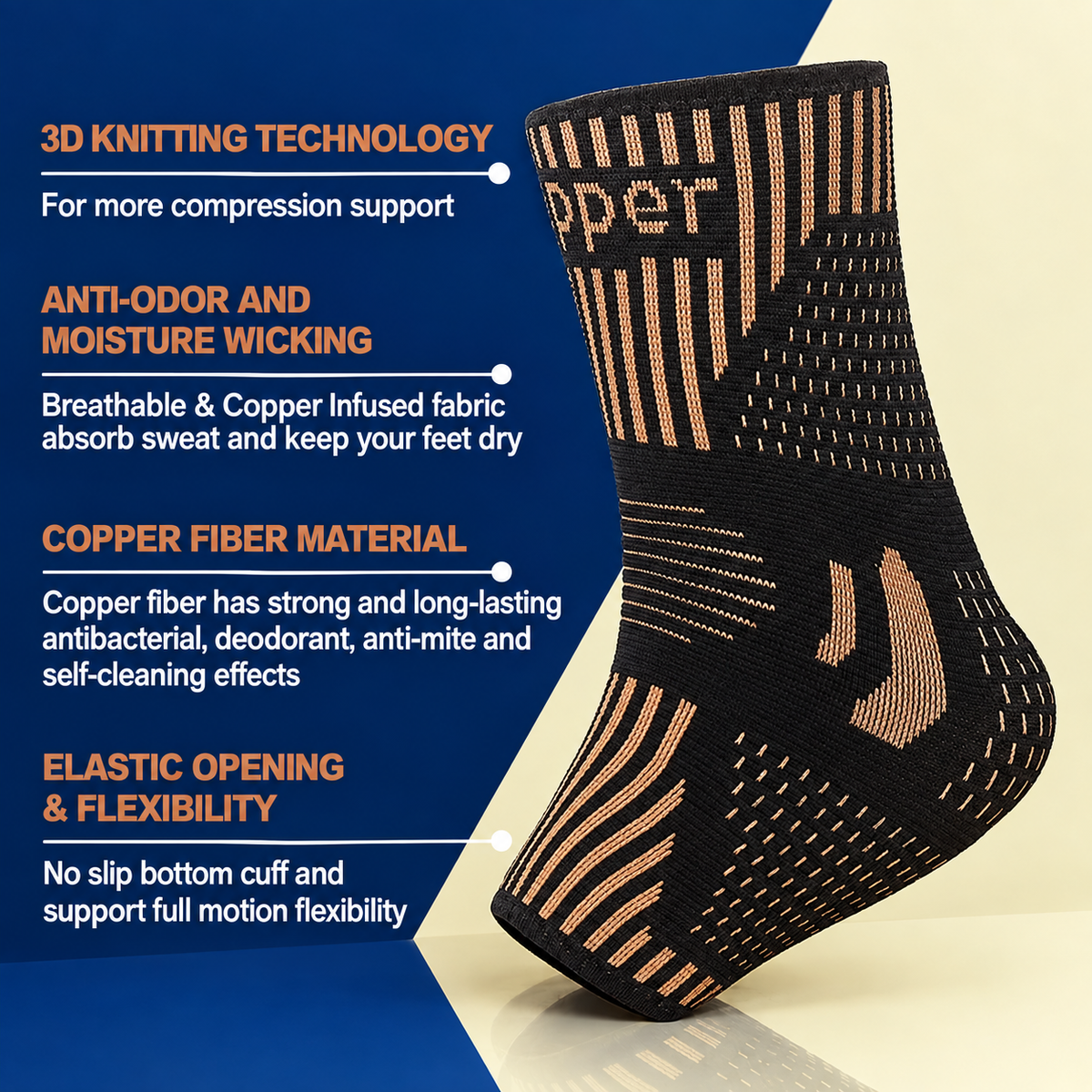 Copper Ion Ankle Support Basketball Running Climbing Sports Protective Gear