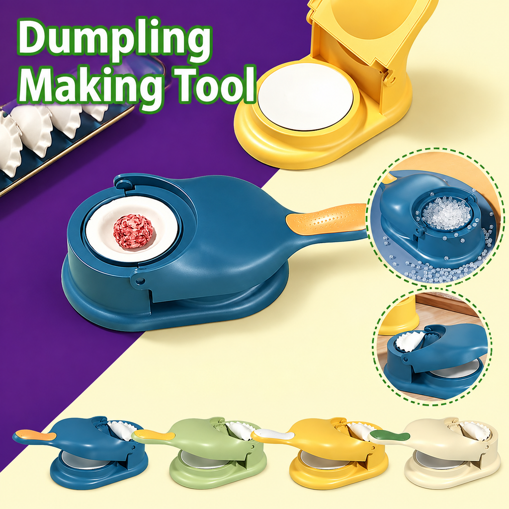2-in-1 Manual Dumpling Maker &amp; Dough Press Machine | Portable Samosa &amp; Gujiya Mould Tool | Easy Kitchen DIY Pastry Accessory (Random Colour)