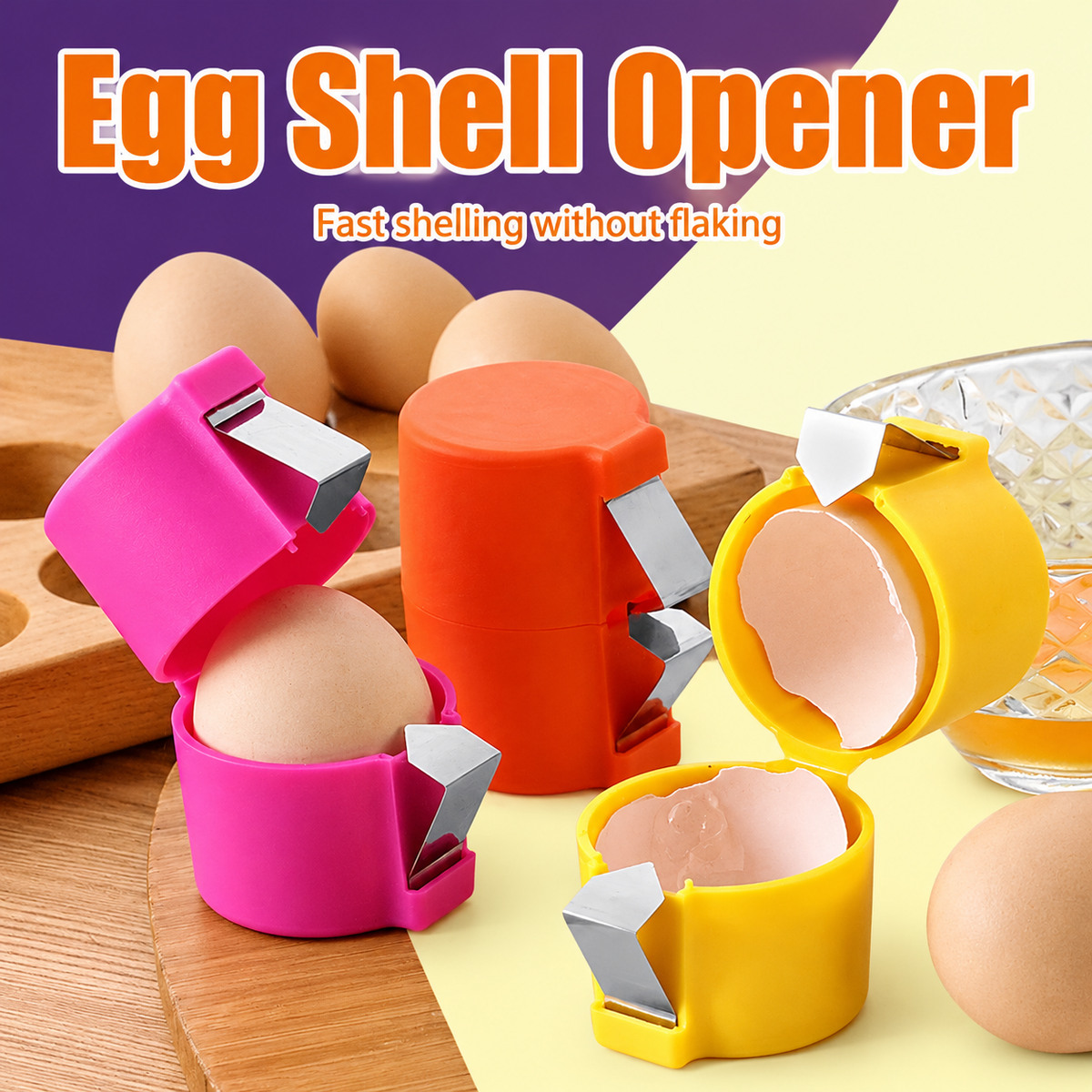 Egg Shell Opener Cutter – Portable Stainless Steel Egg Topper Tool for Boiled Eggs (Random Color)