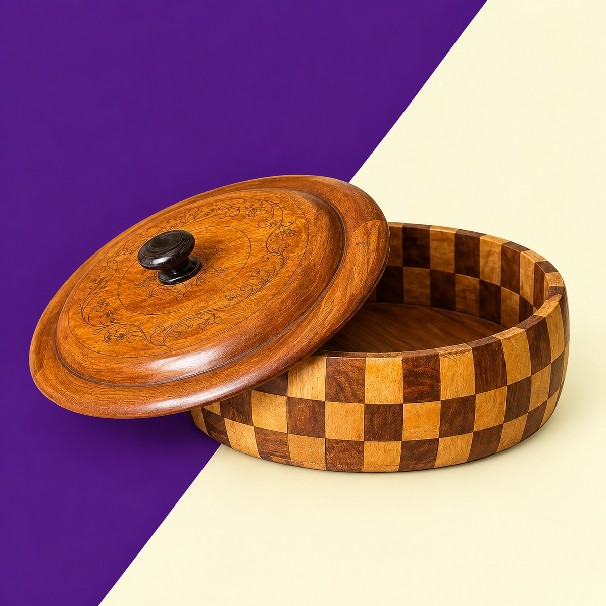 Wooden Roti Pot - Chess Style

🍞 Handcrafted Wooden Roti Pot: 14 Inch Round, Unique Chess Style Design!