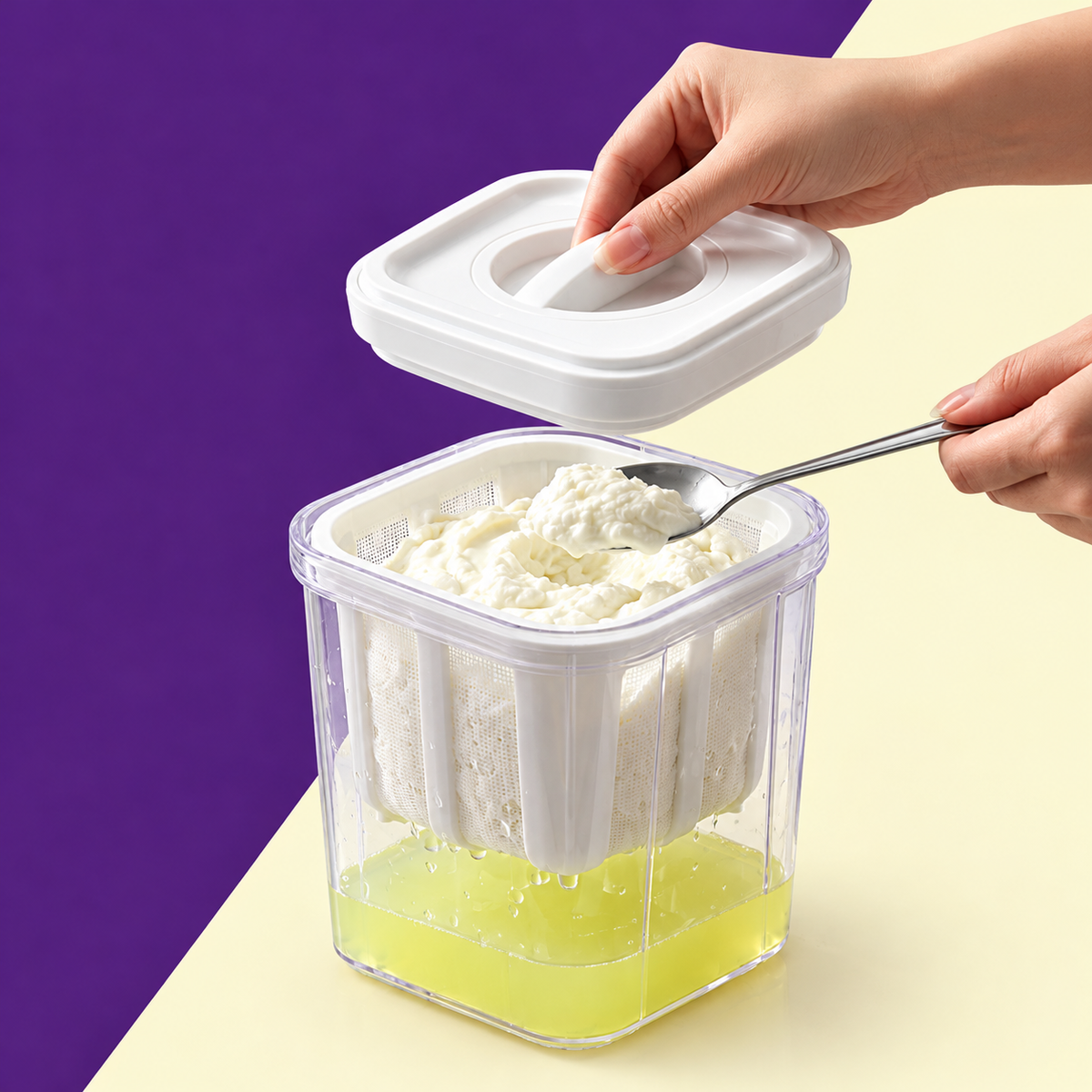 1100 ML Greek Yogurt Strainer and Whey Separator Container