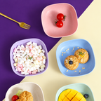 Plate Set Pack of 10 Durable Plastic Plates for Dining Serving Reusable Kitchen Plates Set (Random Color)