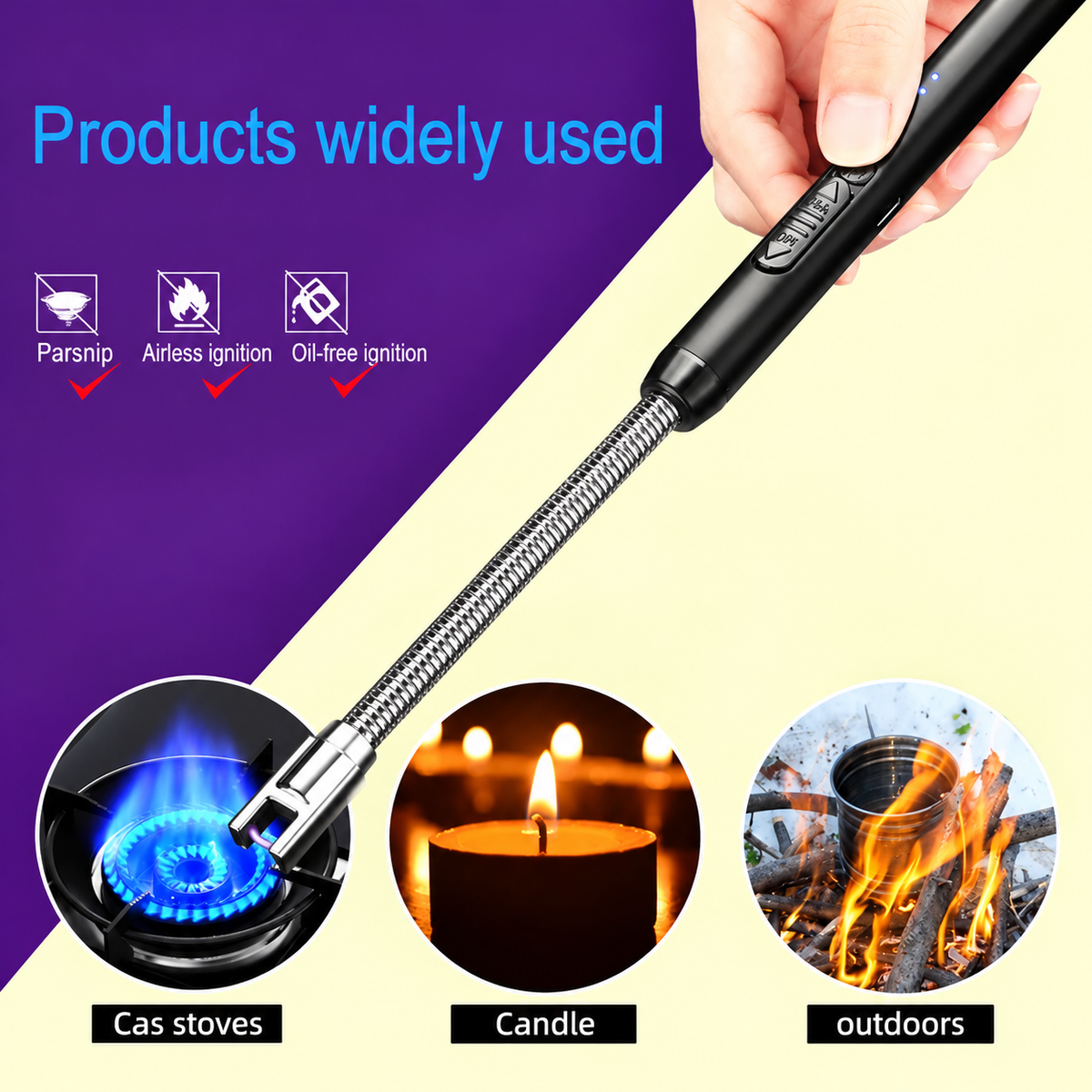 Arc Rechargeable Kitchen Lighter - Ignition Tool Designed For Flame Generation And Daily Cooking Routine - Type C, Metal Body