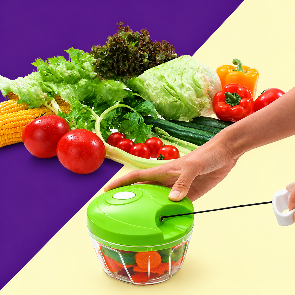 Best Quality Manual Spin Cutter For Kitchen Hand Pulled Chopper Grinder Slicer For Vegetables Fruits Onions Garlic And Salad